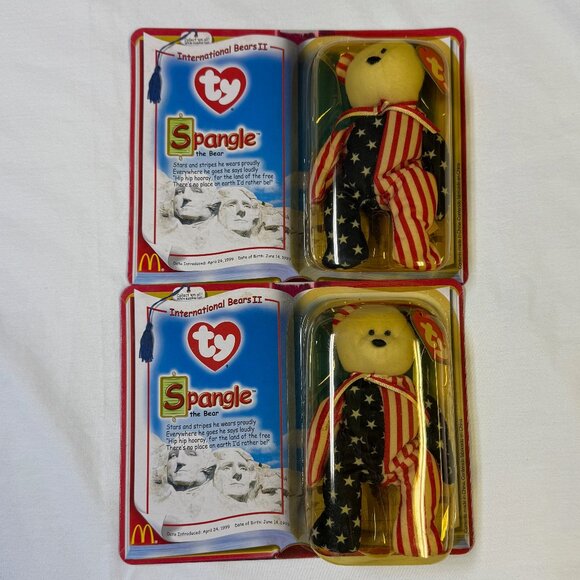 McDonald's Ty Beanie Babies 2000 Bears Set of 2 NIB Spangle, Spangle - Picture 1 of 4